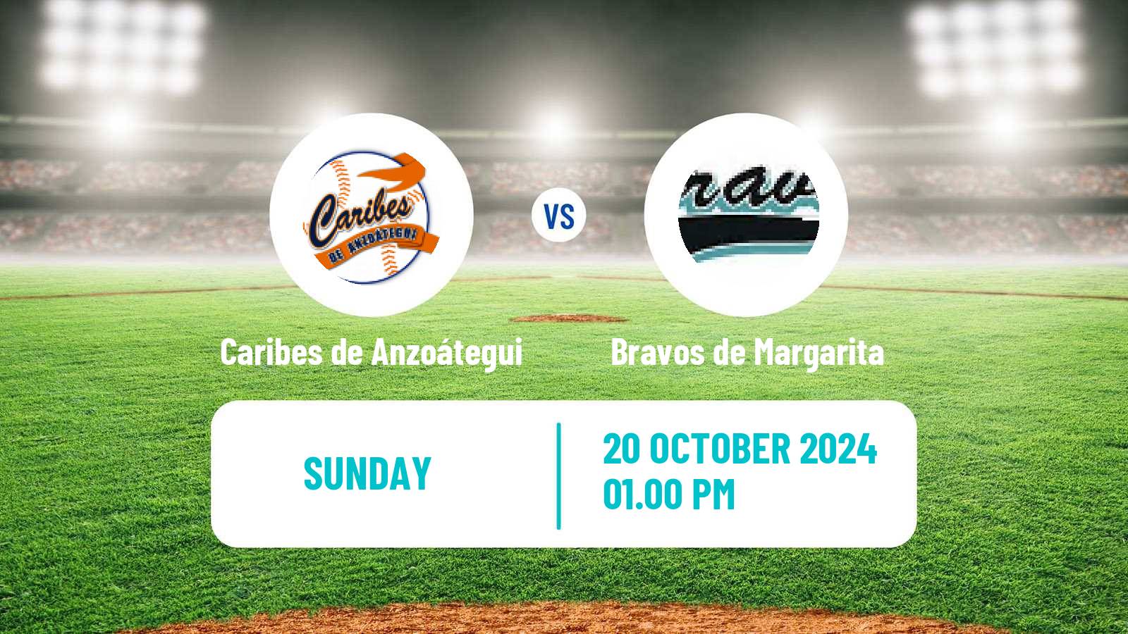 Baseball Venezuelan LVBP Caribes de Anzoátegui - Bravos de Margarita