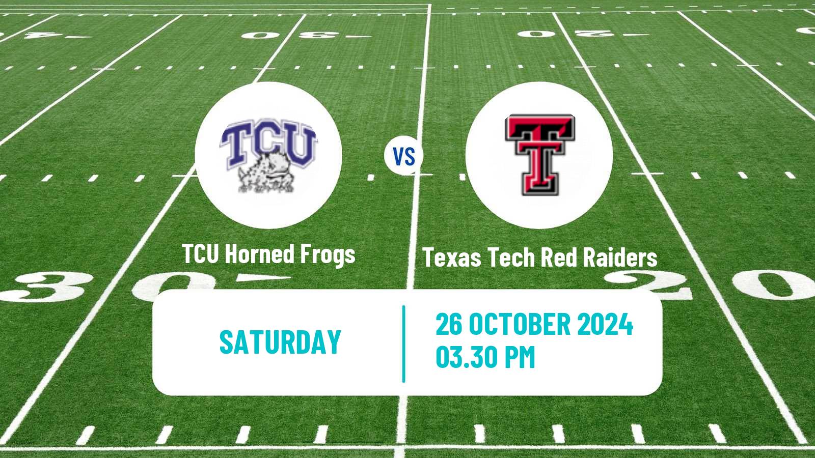 American football NCAA College Football TCU Horned Frogs - Texas Tech Red Raiders