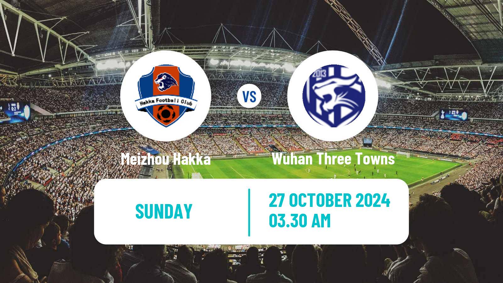 Soccer Chinese Super League Meizhou Hakka - Wuhan Three Towns