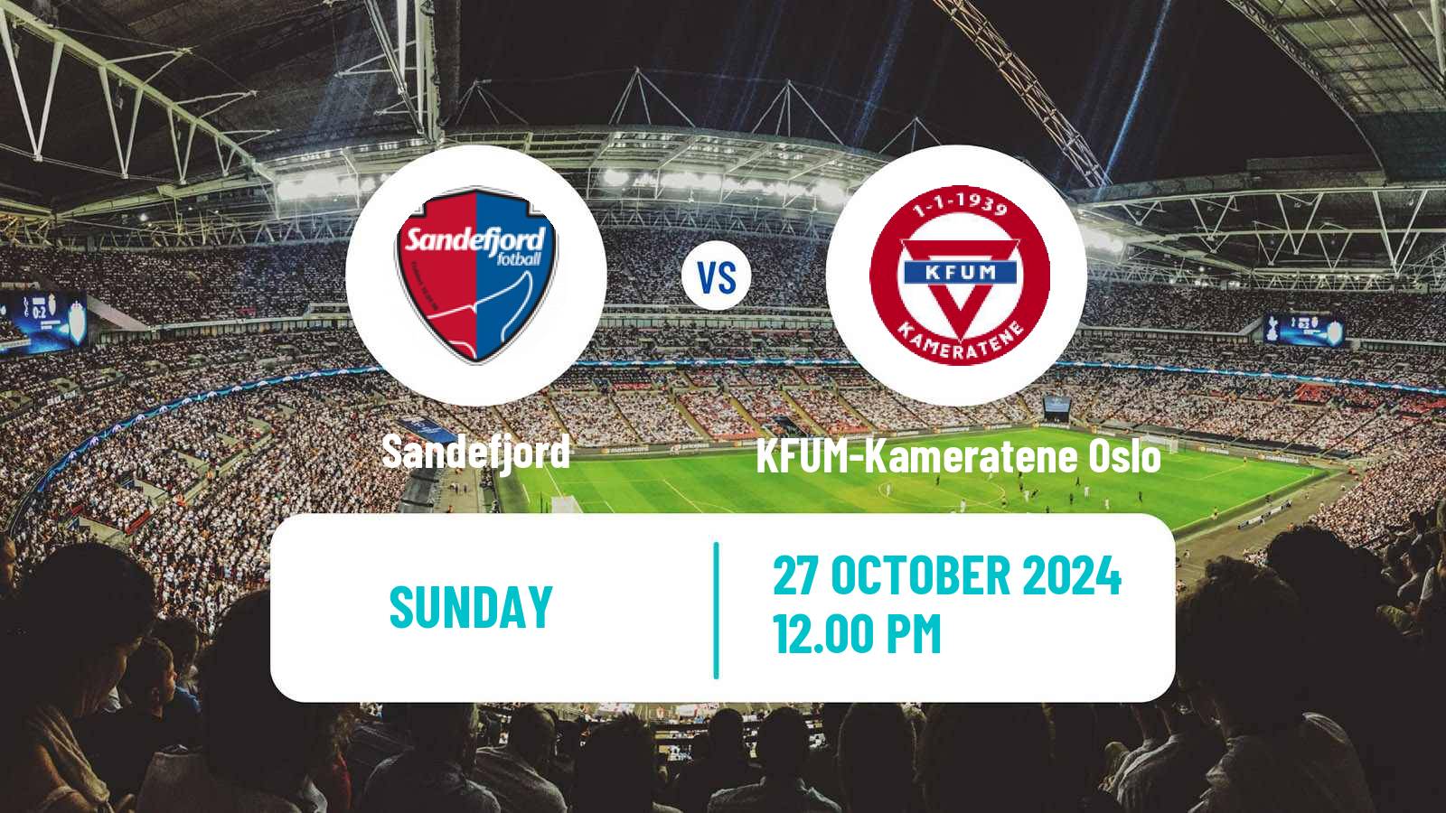 Soccer Norwegian Eliteserien Sandefjord - KFUM-Kameratene Oslo