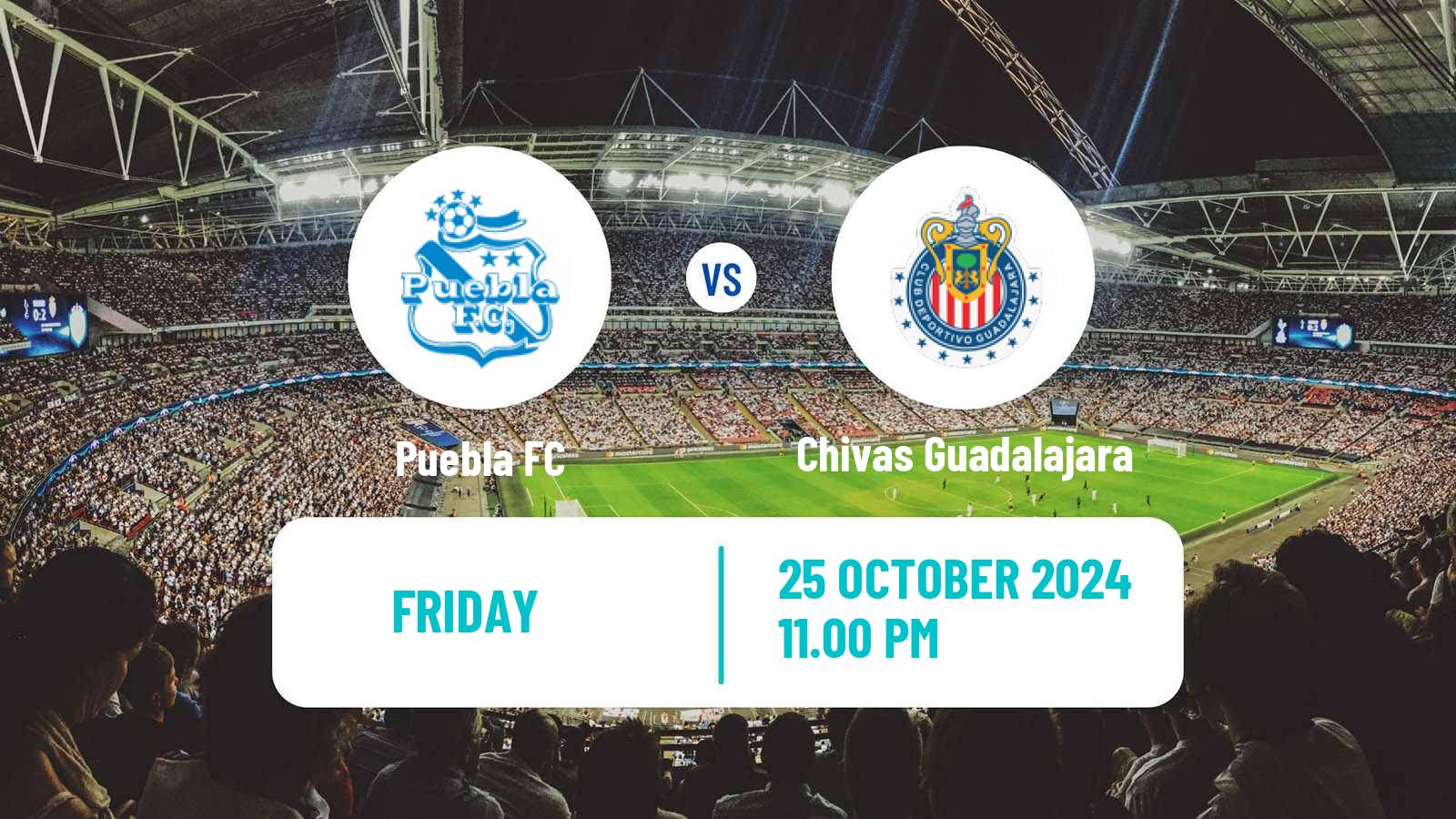 Soccer Mexican Liga MX Puebla - Chivas Guadalajara