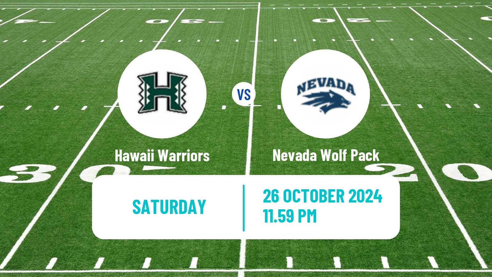 American football NCAA College Football Hawaii Warriors - Nevada Wolf Pack