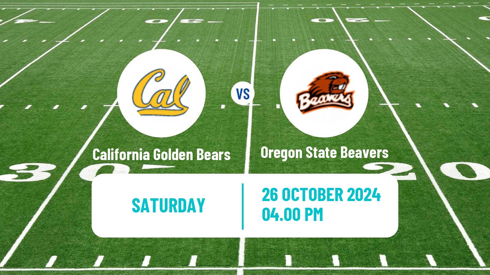 American football NCAA College Football California Golden Bears - Oregon State Beavers