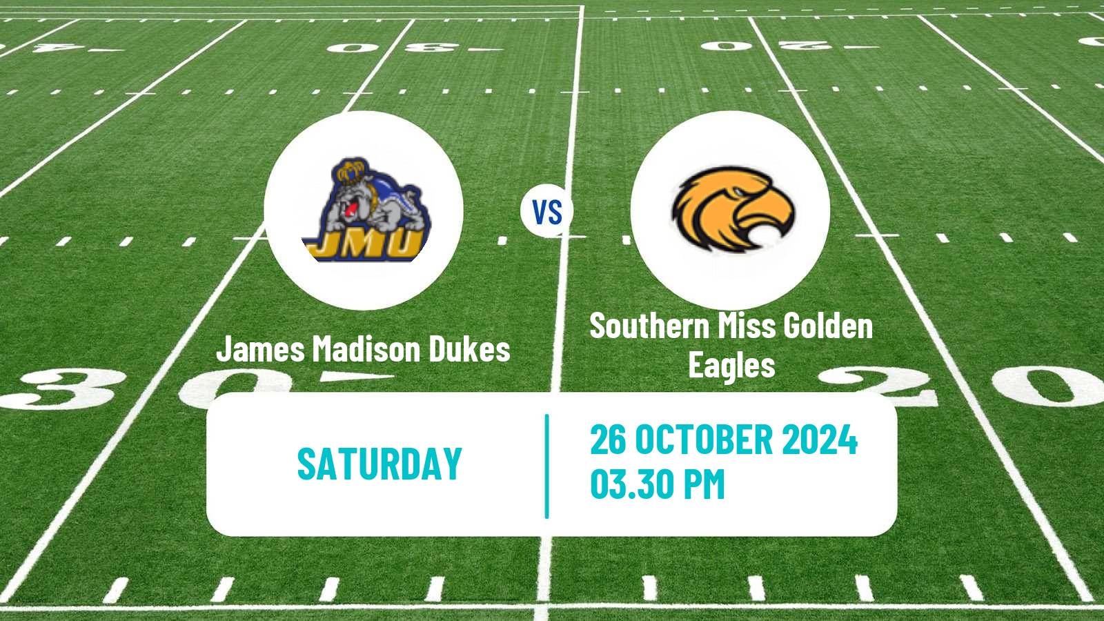 American football NCAA College Football James Madison Dukes - Southern Miss Golden Eagles