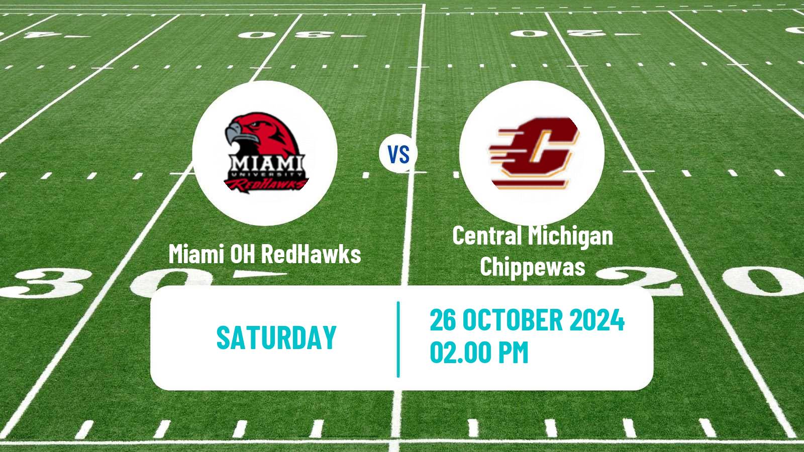 American football NCAA College Football Miami OH RedHawks - Central Michigan Chippewas