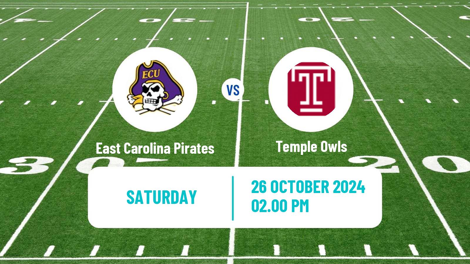 American football NCAA College Football East Carolina Pirates - Temple Owls