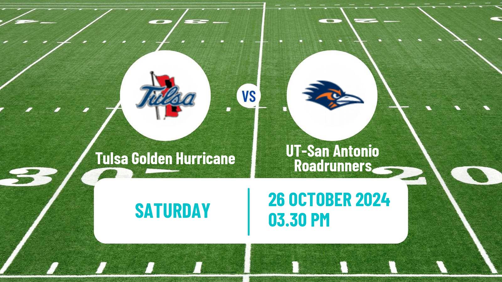 American football NCAA College Football Tulsa Golden Hurricane - UT-San Antonio Roadrunners