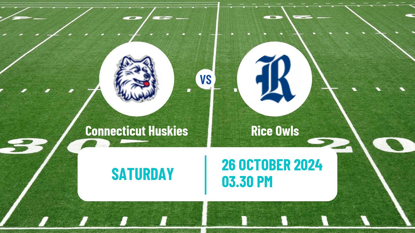 American football NCAA College Football Connecticut Huskies - Rice Owls