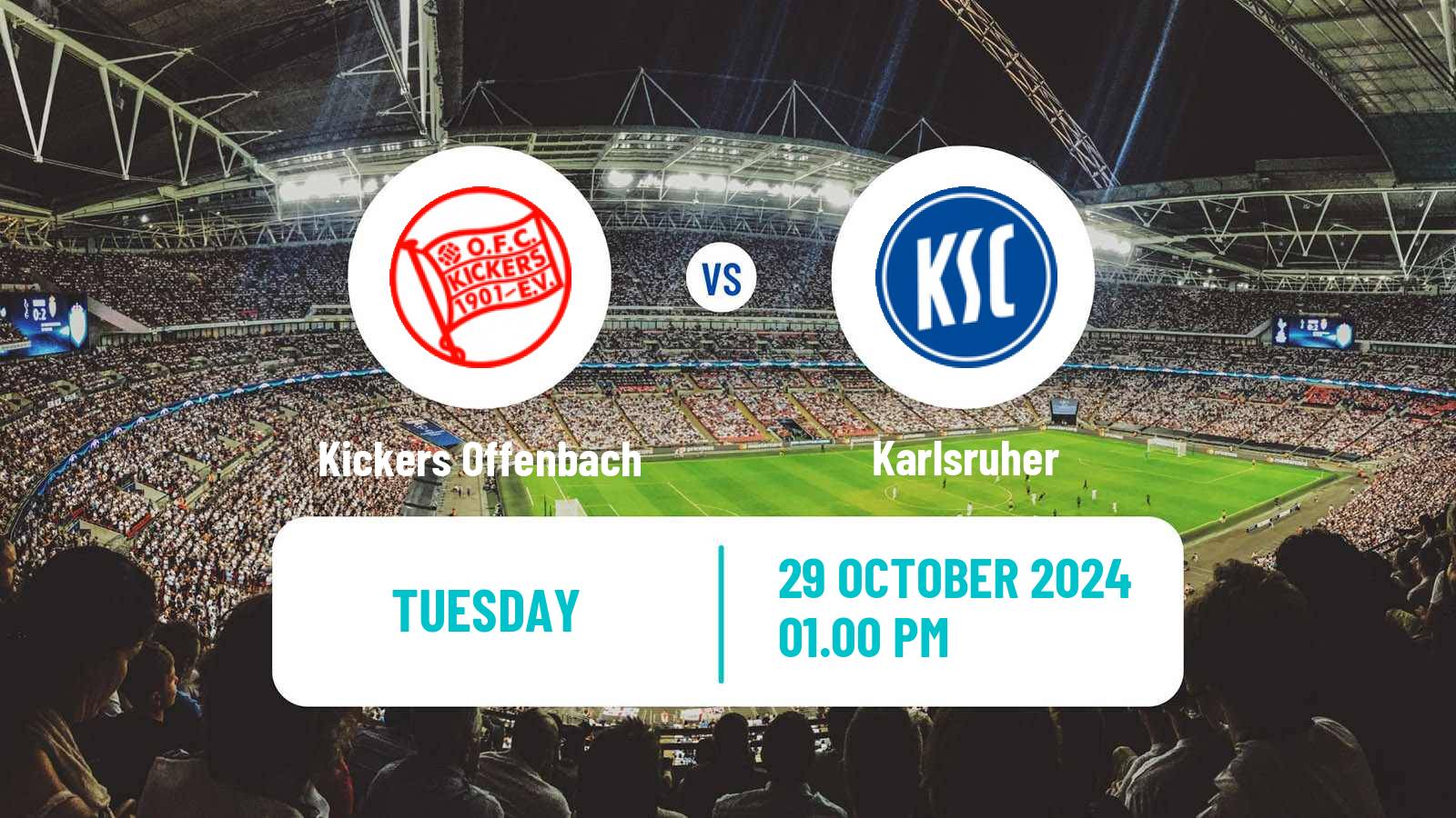 Soccer German DFB Pokal Kickers Offenbach - Karlsruher