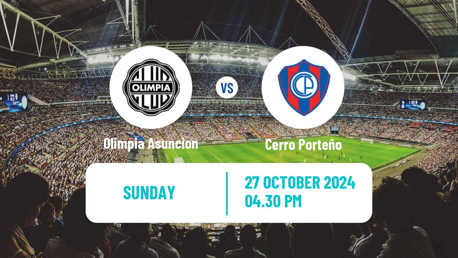 Soccer Paraguayan Primera Division Olimpia Asuncion - Cerro Porteño