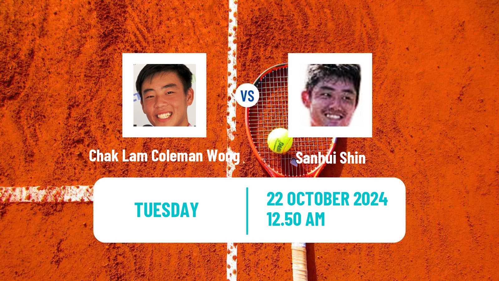 Tennis Taipei 2 Challenger Men Chak Lam Coleman Wong - Sanhui Shin