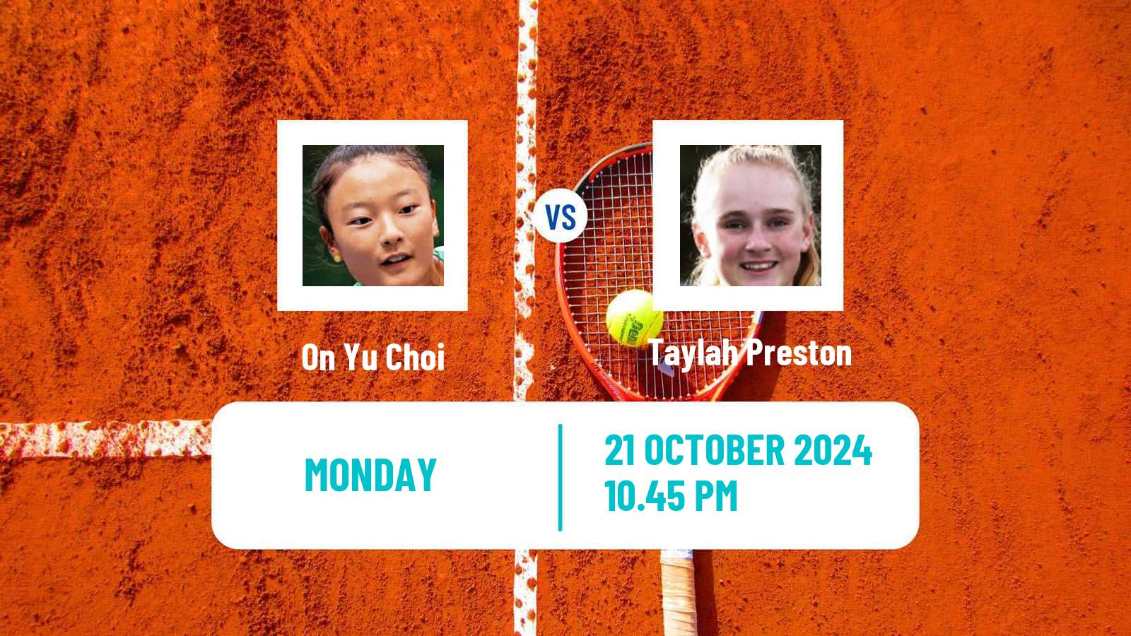 Tennis ITF W75 Playford Women On Yu Choi - Taylah Preston