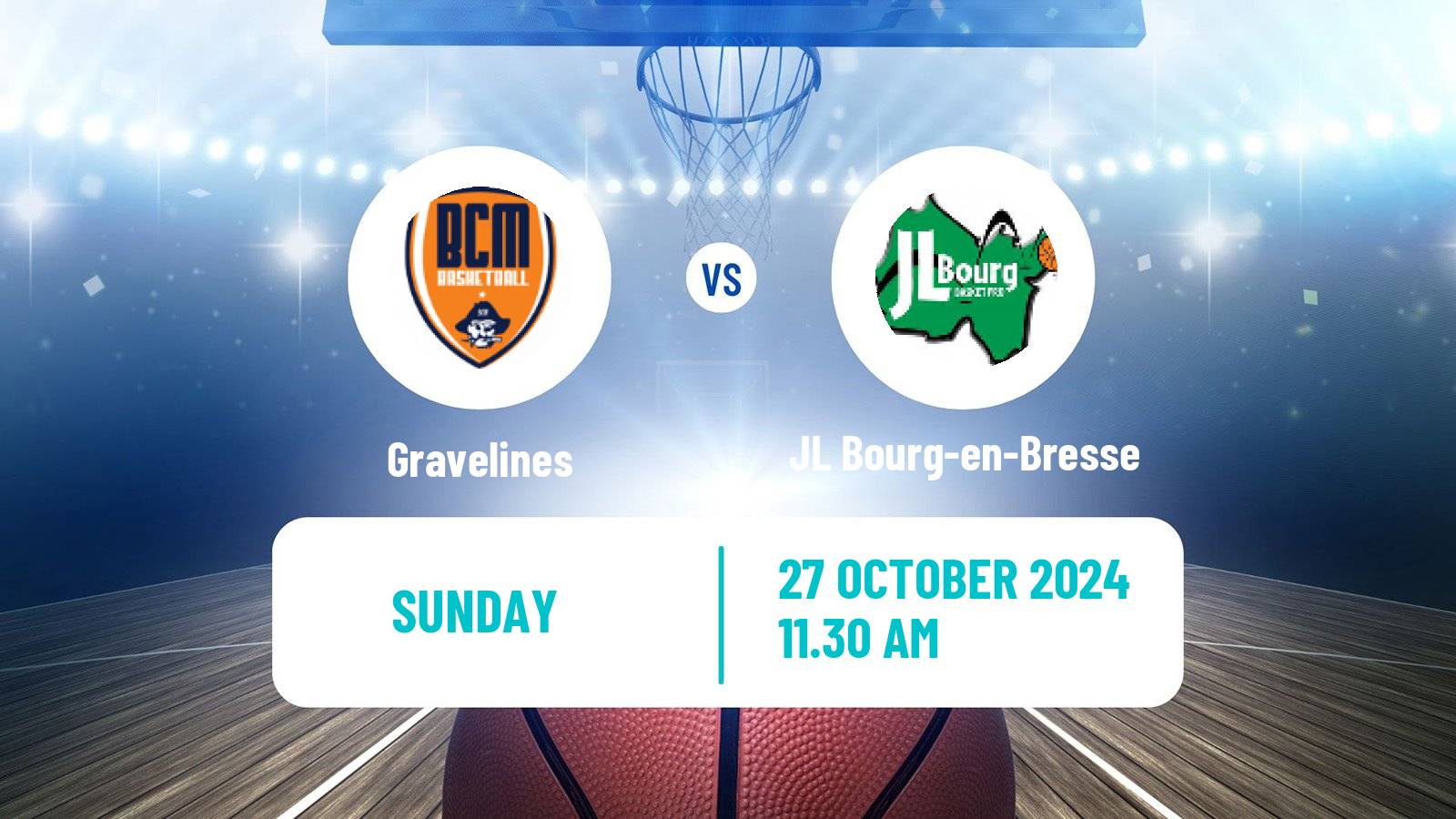 Basketball French LNB Gravelines - JL Bourg-en-Bresse