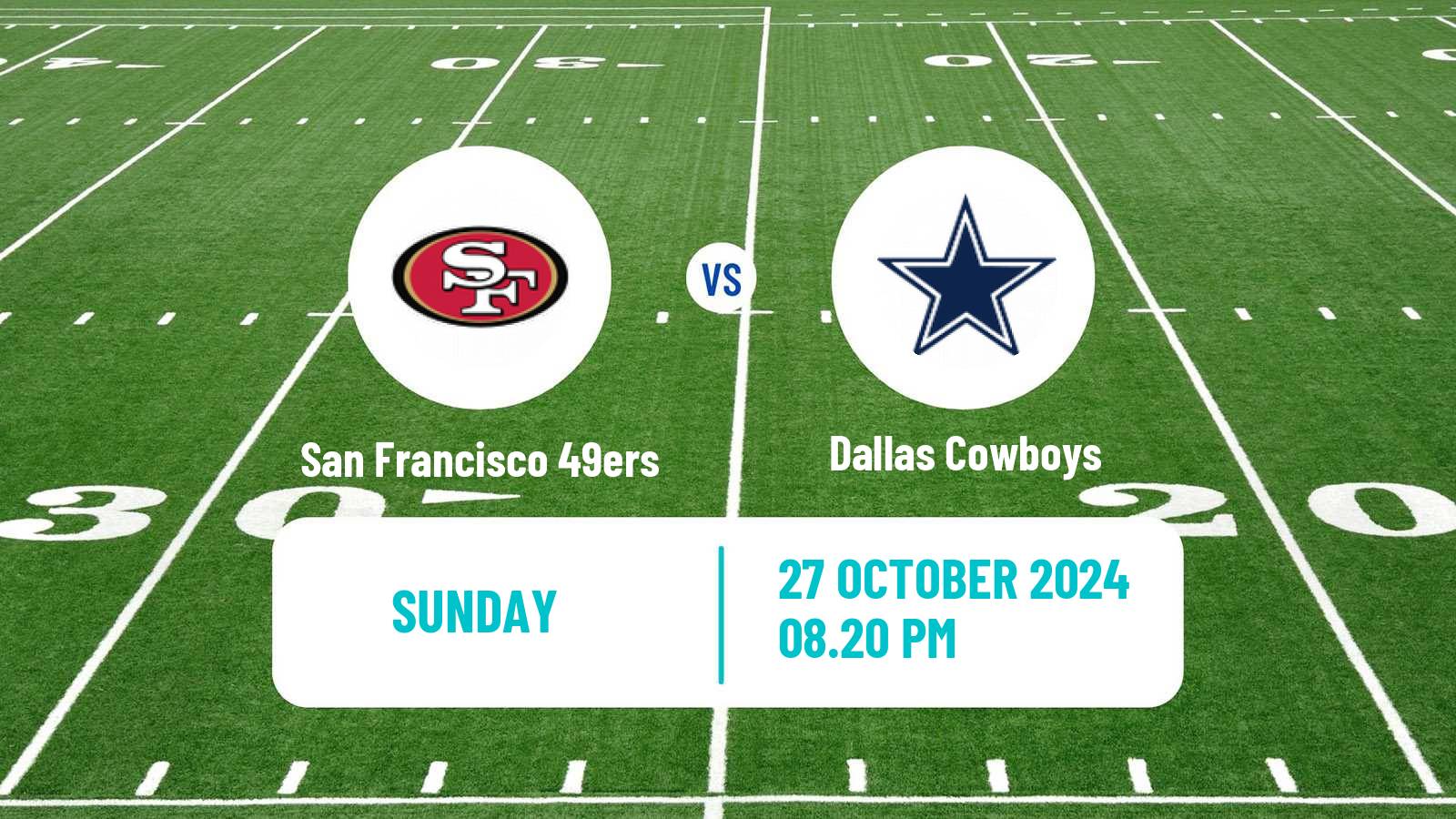 American football NFL San Francisco 49ers - Dallas Cowboys