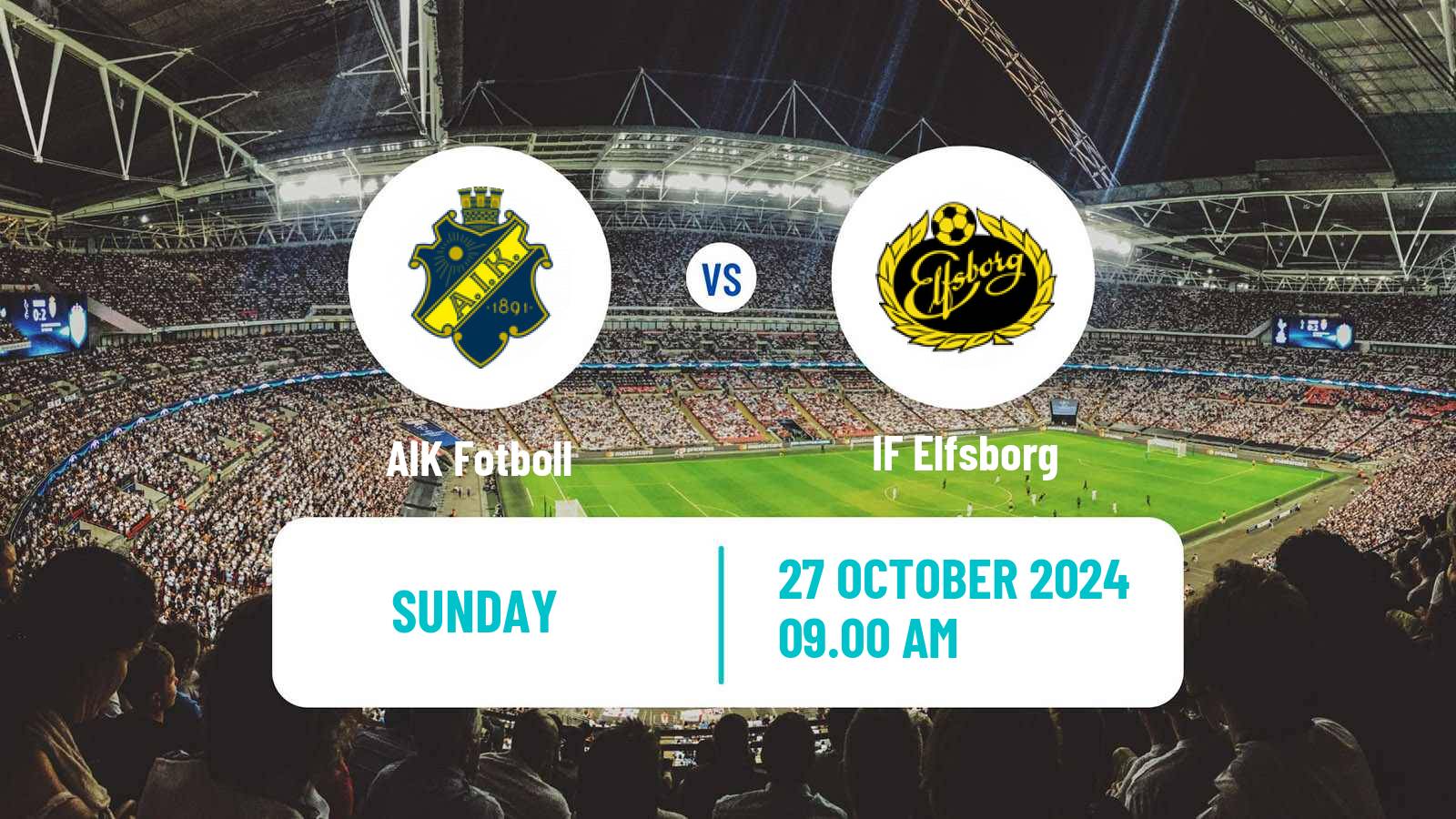 Soccer Swedish Allsvenskan AIK - Elfsborg