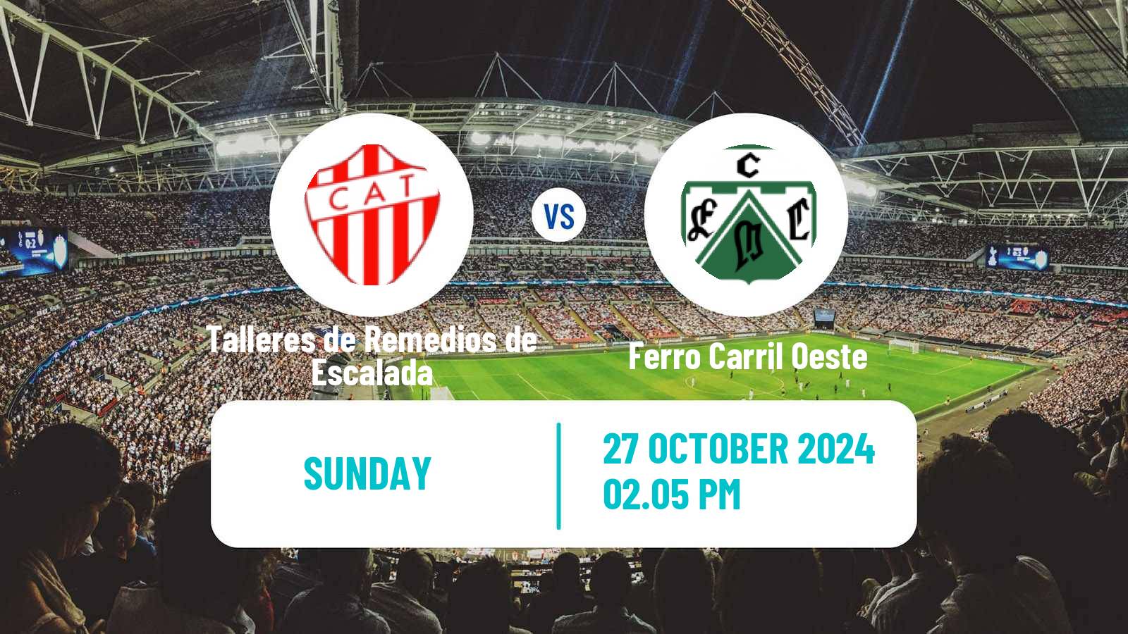 Soccer Argentinian Primera Nacional Talleres de Remedios de Escalada - Ferro Carril Oeste