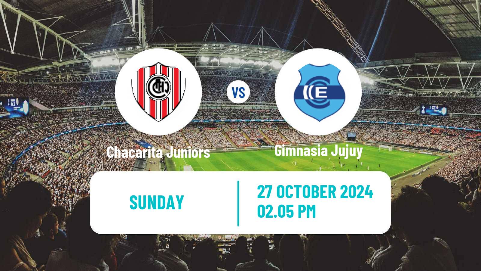 Soccer Argentinian Primera Nacional Chacarita Juniors - Gimnasia Jujuy