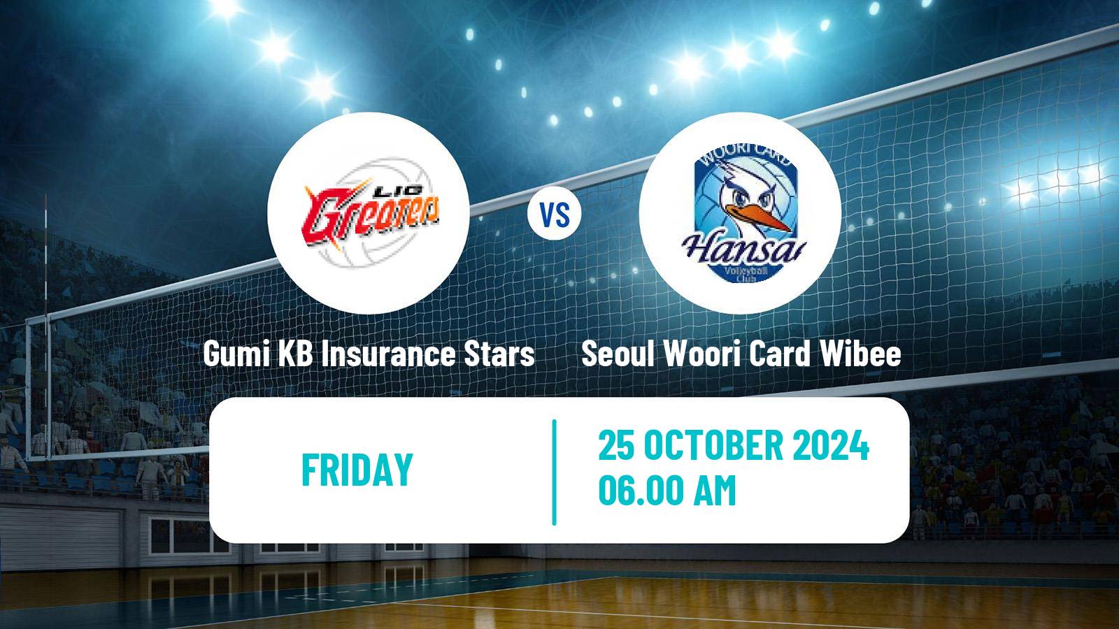 Volleyball South Korean V-League Gumi KB Insurance Stars - Seoul Woori Card Wibee