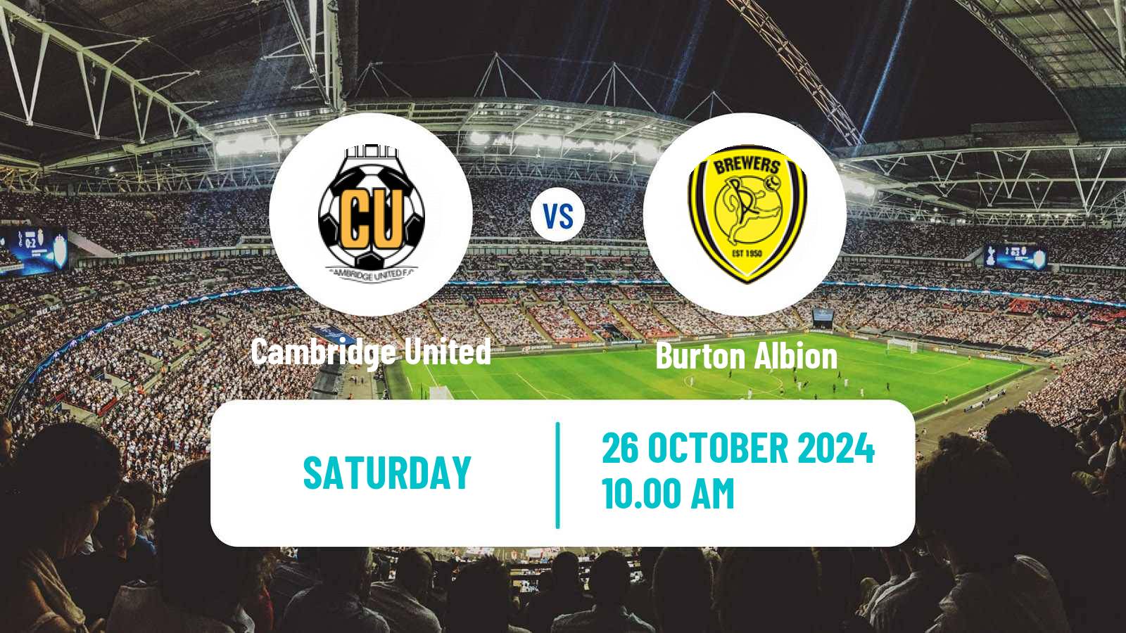 Soccer English League One Cambridge United - Burton Albion