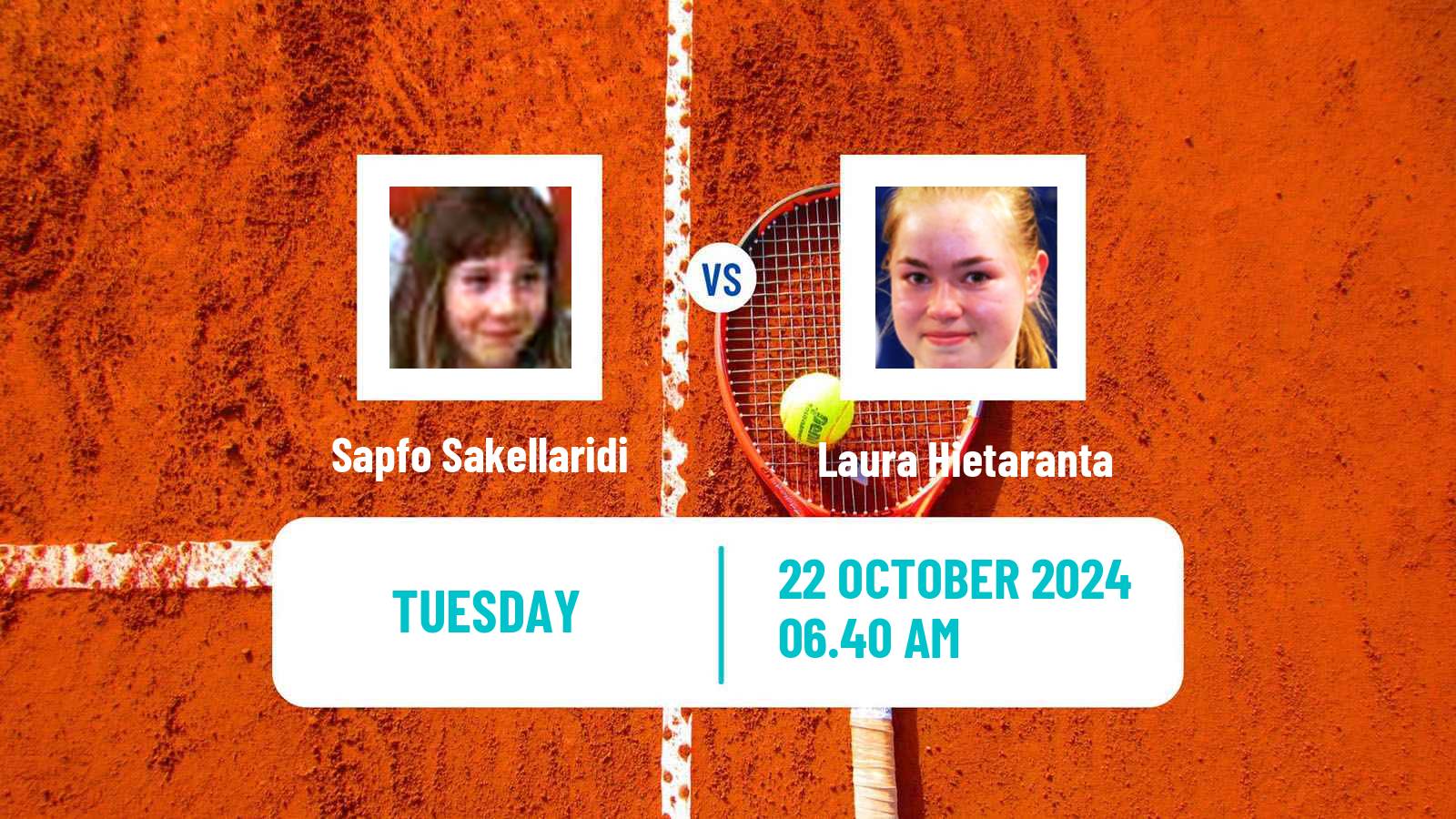 Tennis ITF W35 Santa Margherita Di Pula 12 Women Sapfo Sakellaridi - Laura Hietaranta