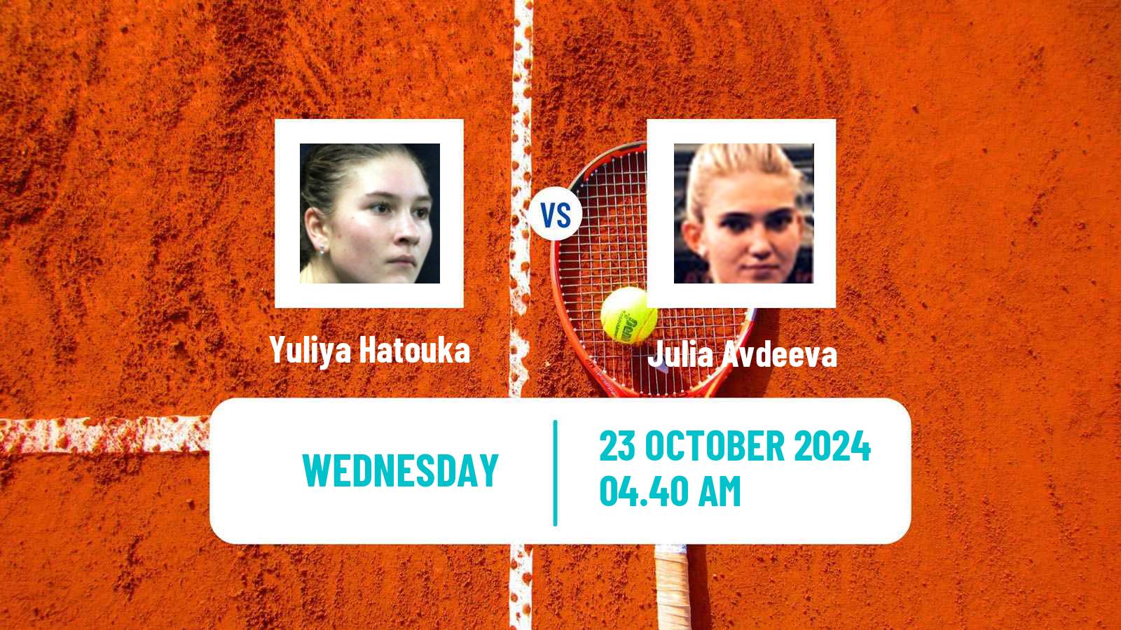 Tennis ITF W75 H Poitiers Women Yuliya Hatouka - Julia Avdeeva