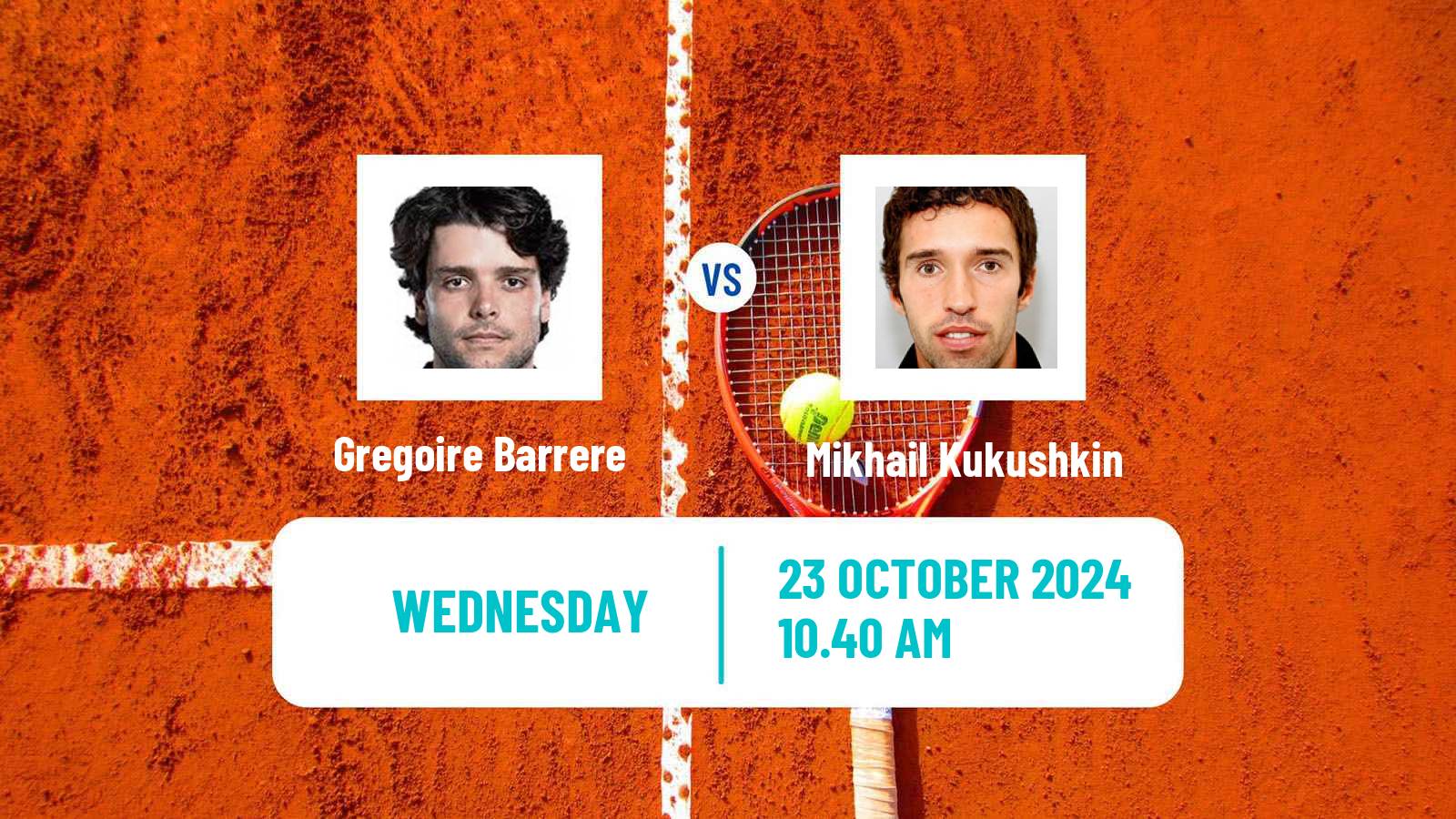 Tennis Brest Challenger Men Gregoire Barrere - Mikhail Kukushkin