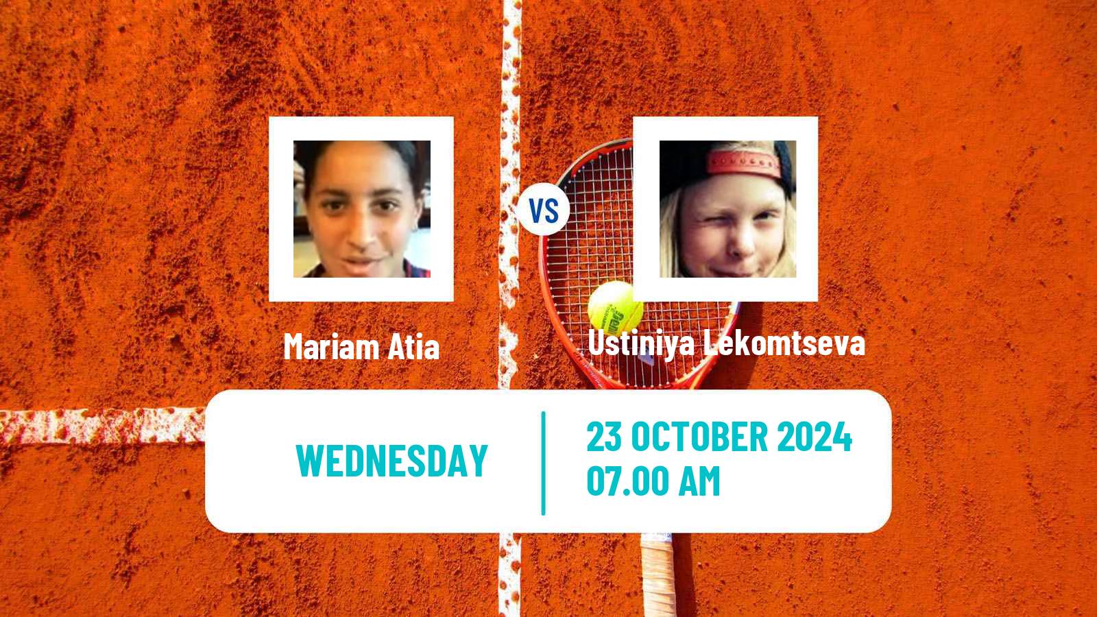 Tennis ITF W15 Sharm Elsheikh 15 Women Mariam Atia - Ustiniya Lekomtseva