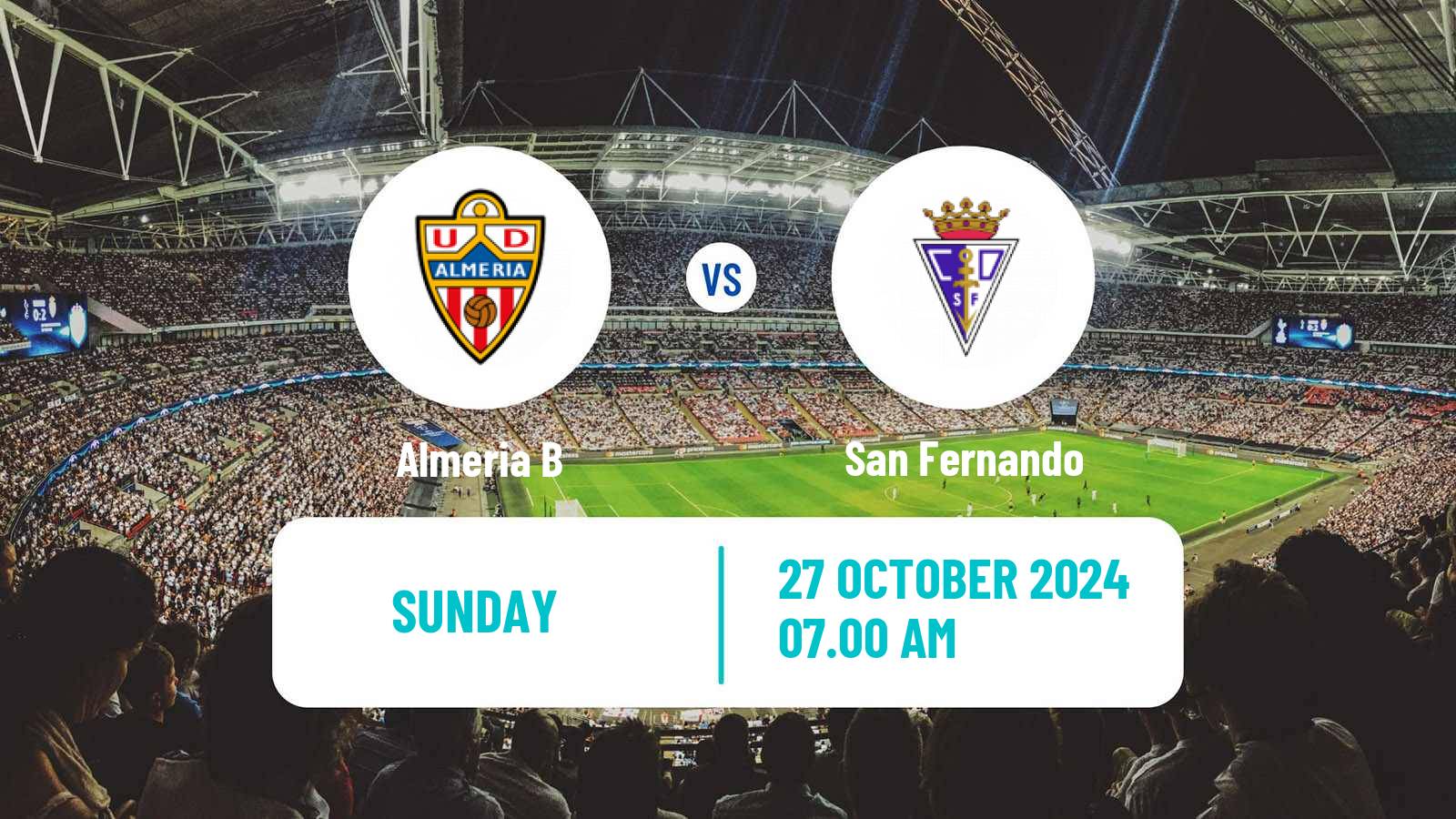 Soccer Spanish Segunda RFEF - Group 4 Almeria B - San Fernando