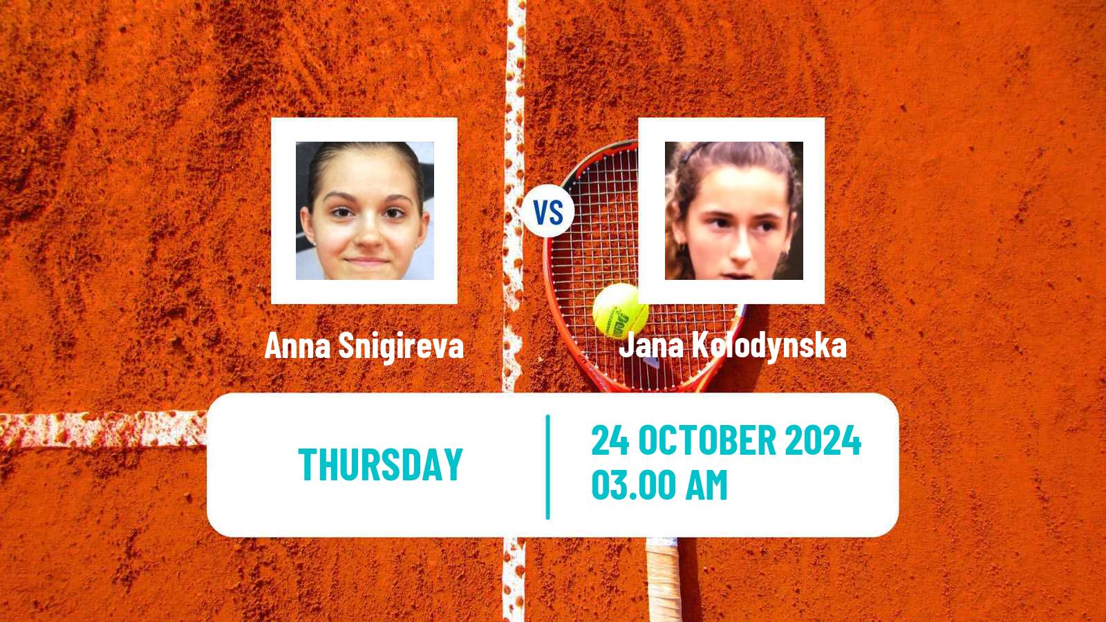 Tennis ITF W35 Kayseri Women Anna Snigireva - Jana Kolodynska