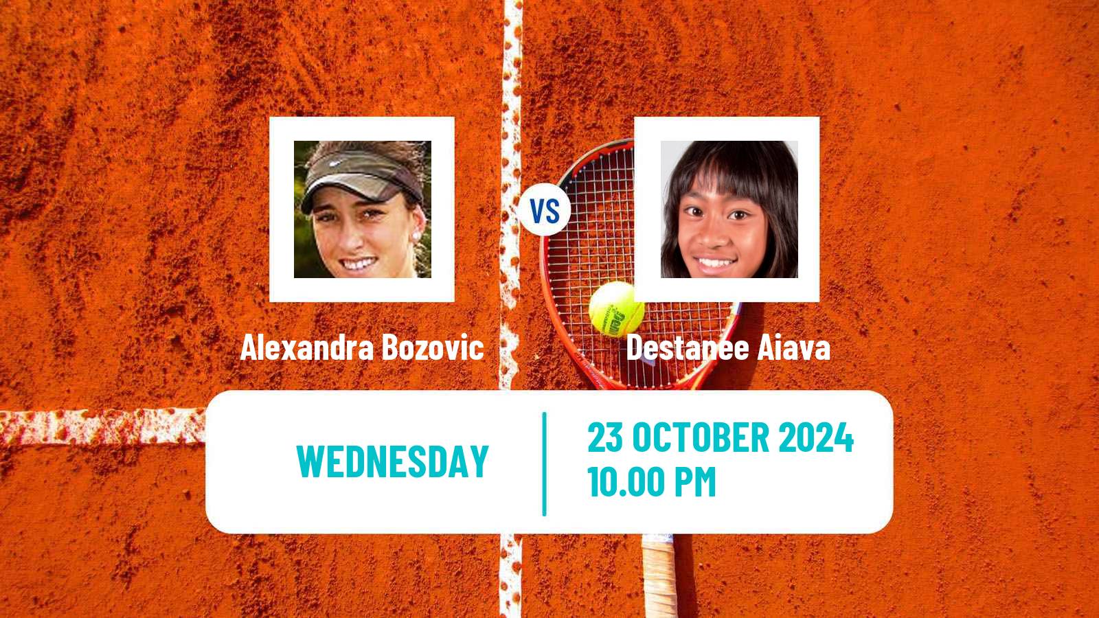 Tennis ITF W75 Playford Women Alexandra Bozovic - Destanee Aiava