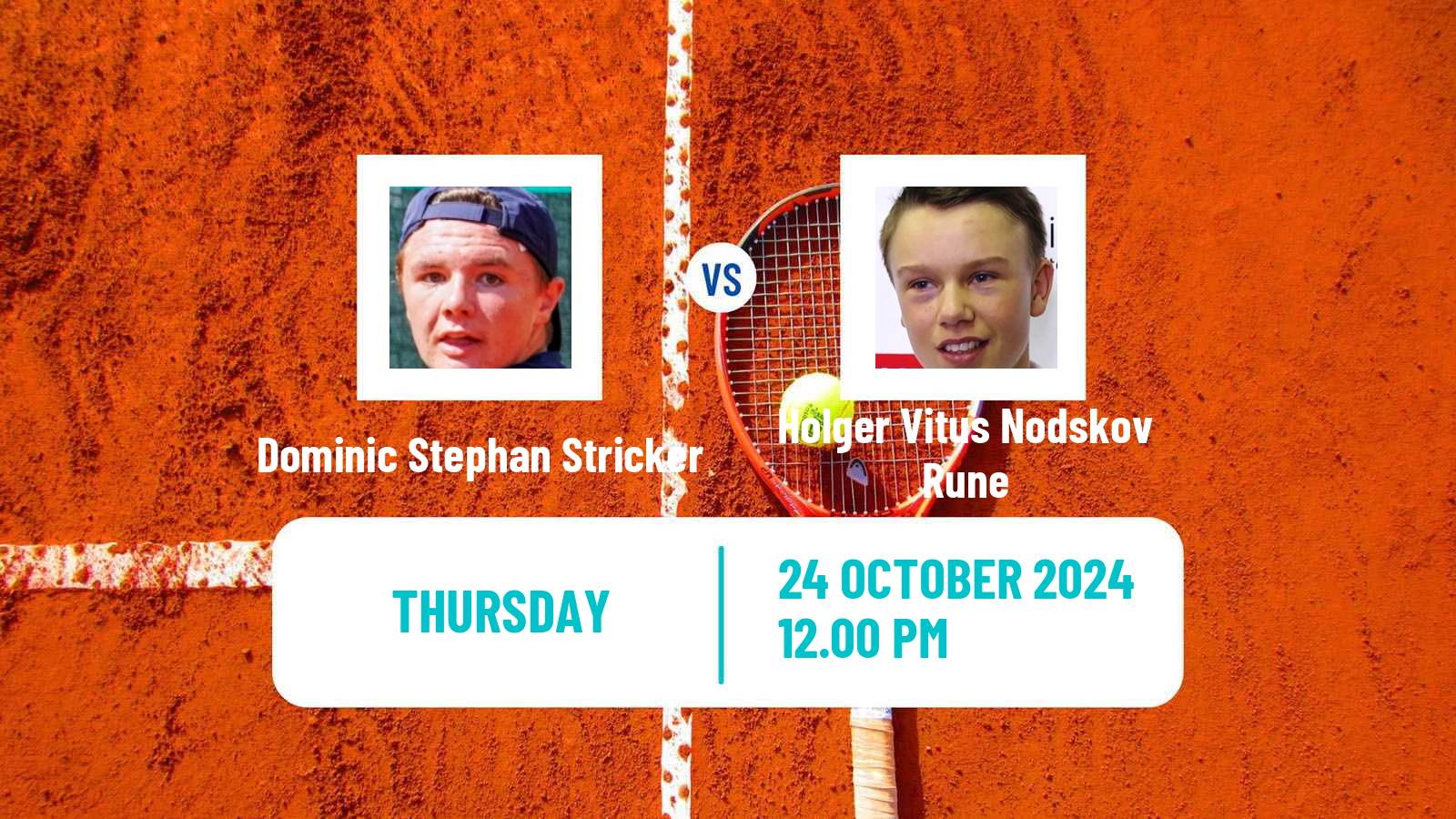 Tennis ATP Basel Dominic Stephan Stricker - Holger Vitus Nodskov Rune