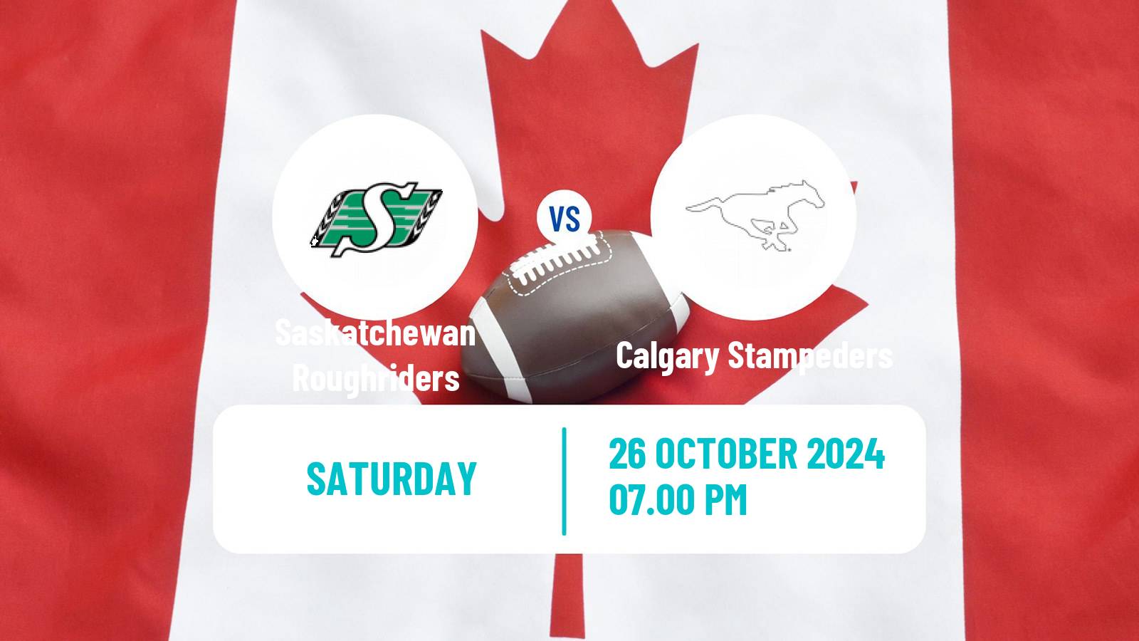 Canadian football CFL Saskatchewan Roughriders - Calgary Stampeders