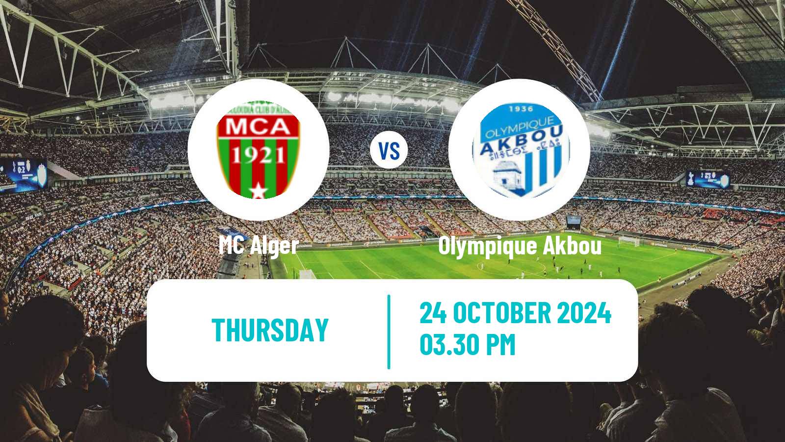 Soccer Algerian Ligue 1 MC Alger - Olympique Akbou