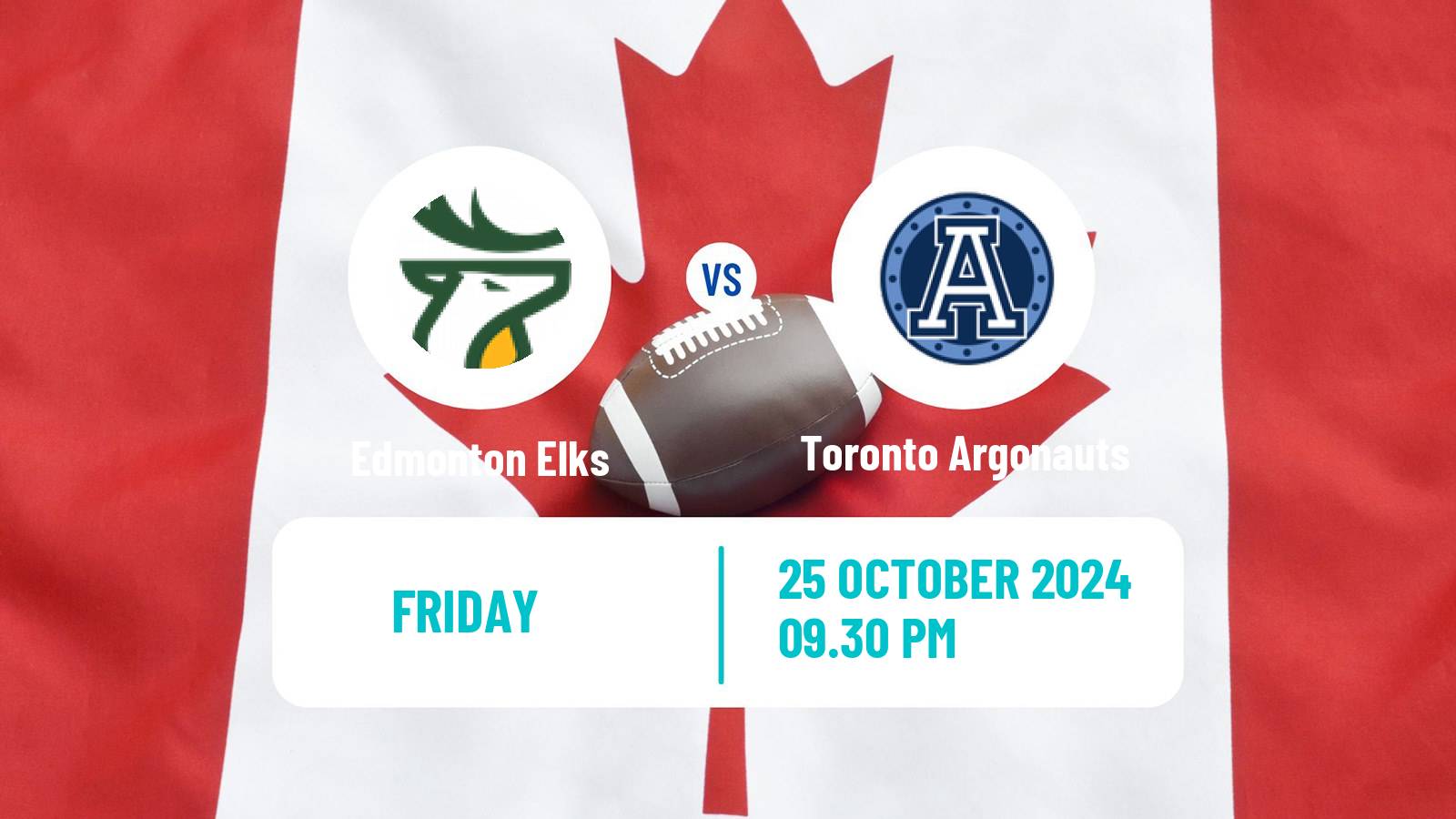 Canadian football CFL Edmonton Elks - Toronto Argonauts