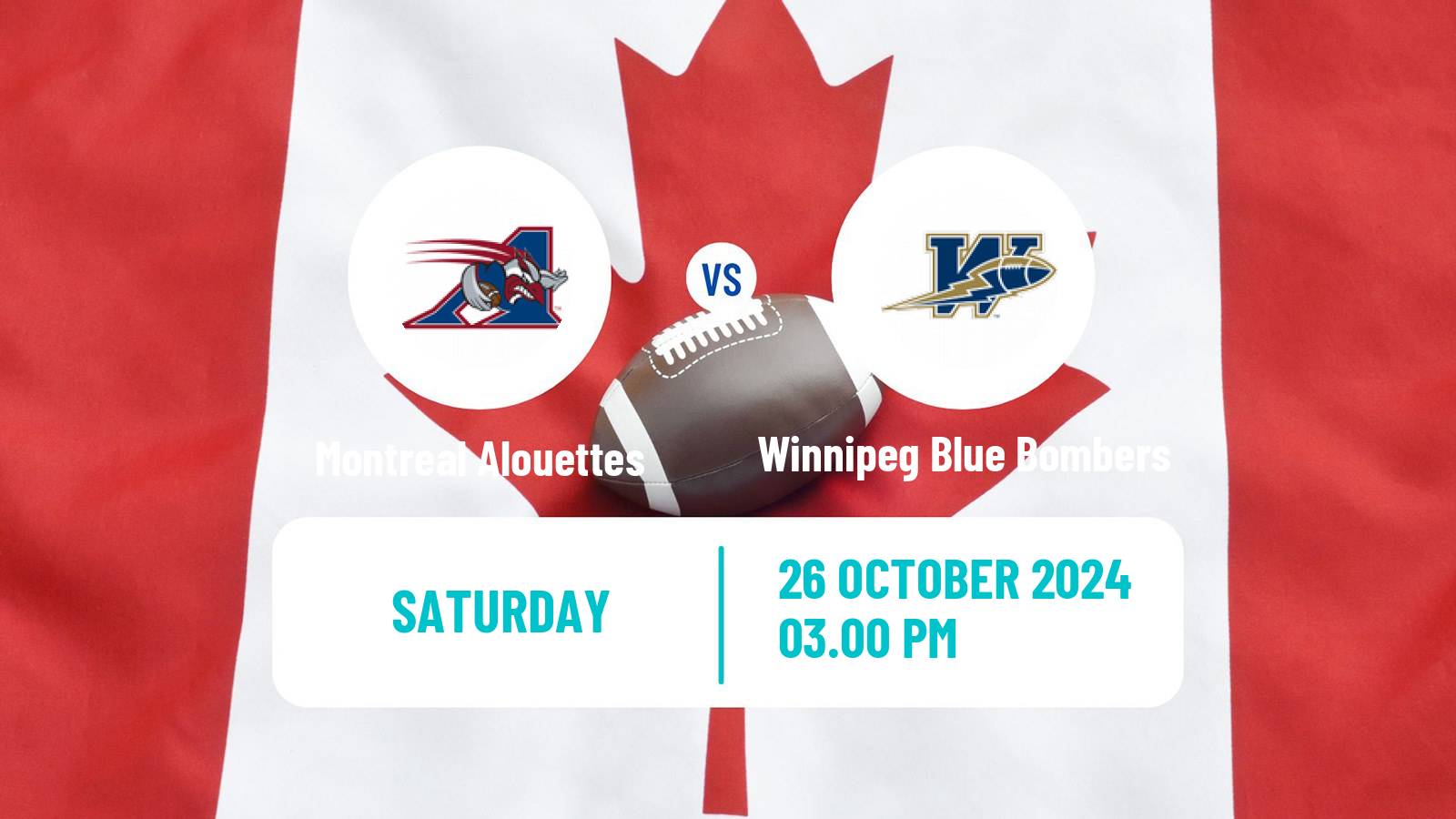 Canadian football CFL Montreal Alouettes - Winnipeg Blue Bombers