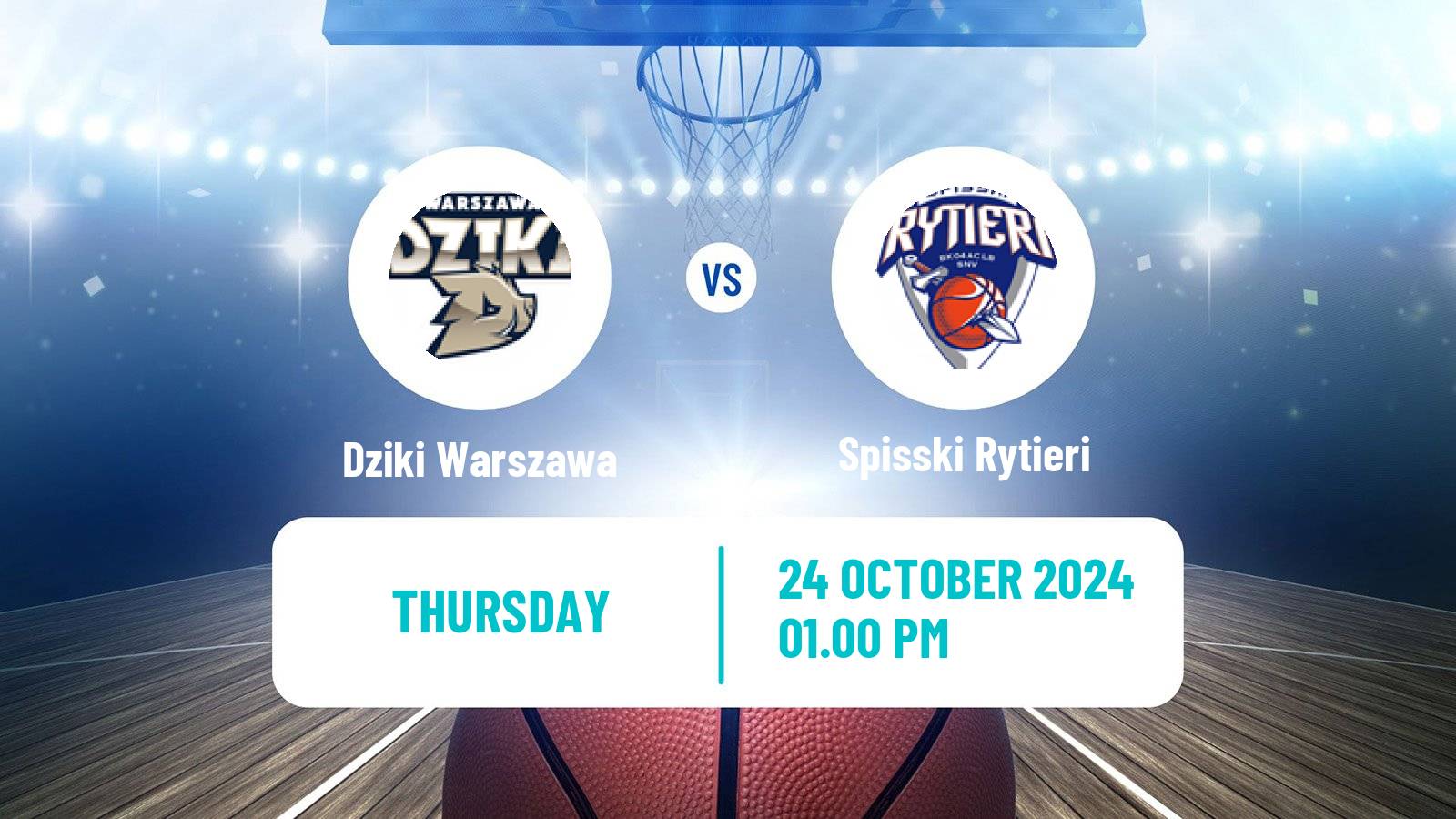 Basketball ENBL Dziki Warszawa - Spisski Rytieri