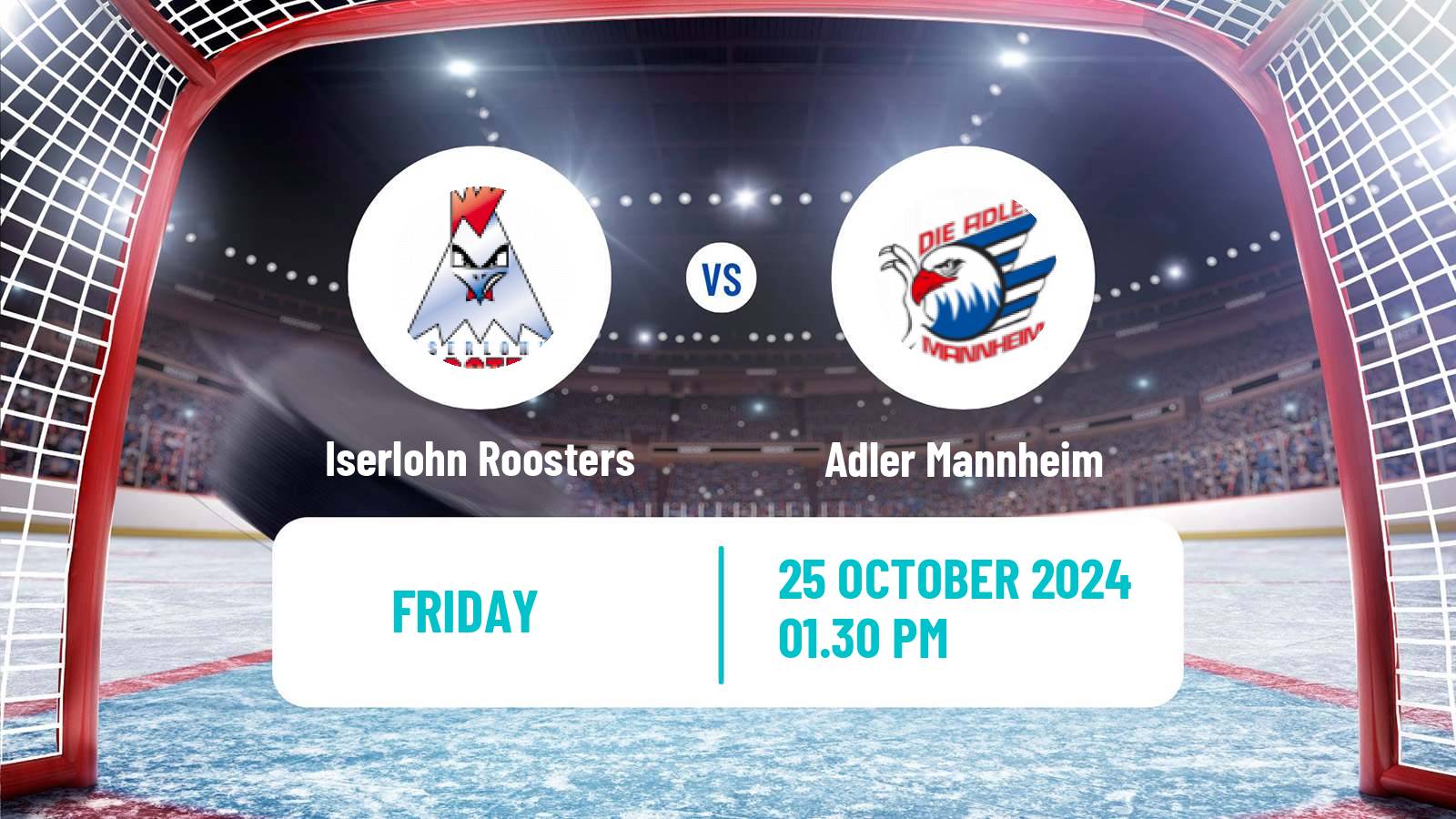 Hockey German Ice Hockey League Iserlohn Roosters - Adler Mannheim