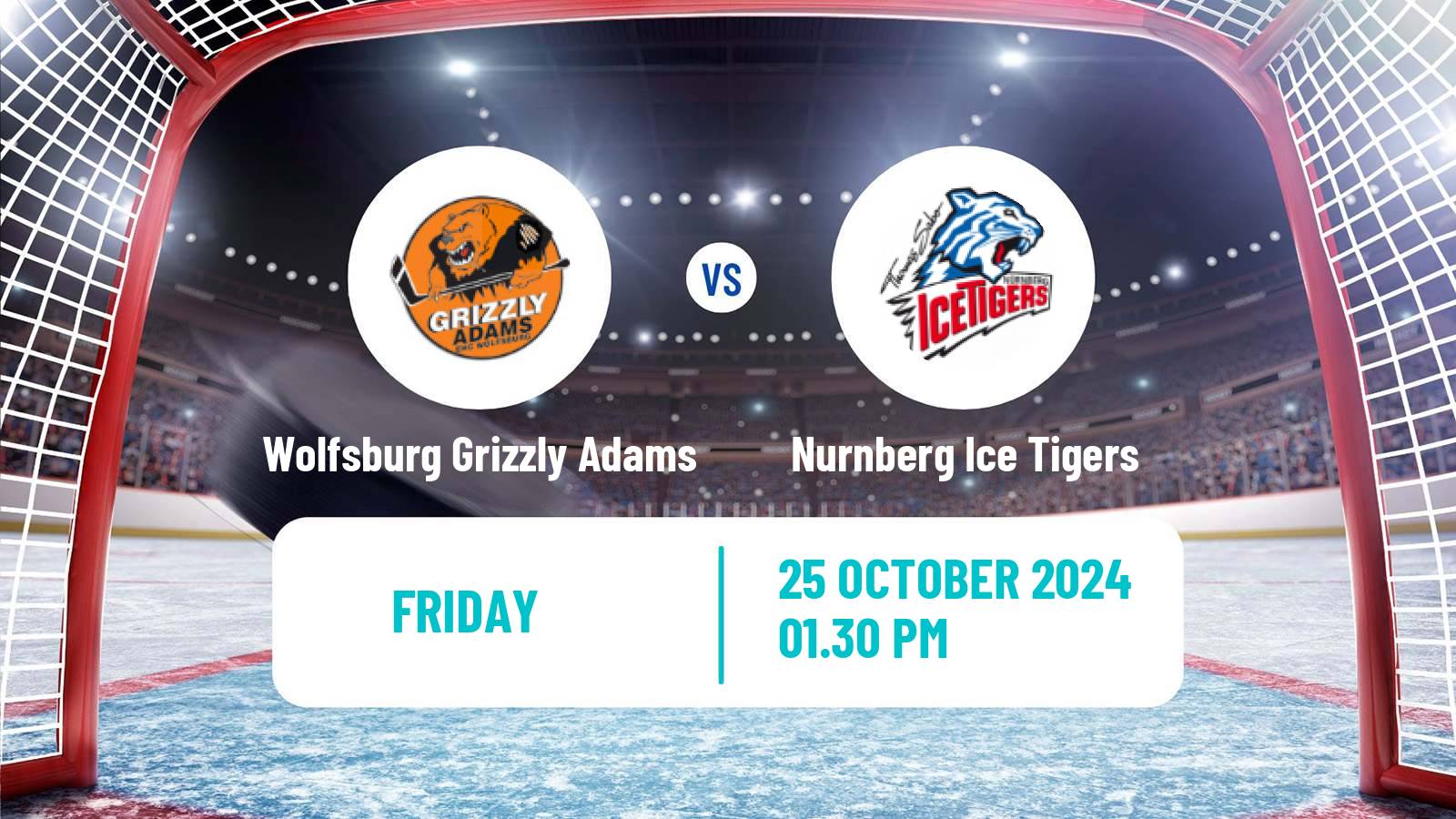 Hockey German Ice Hockey League Wolfsburg Grizzly Adams - Nurnberg Ice Tigers