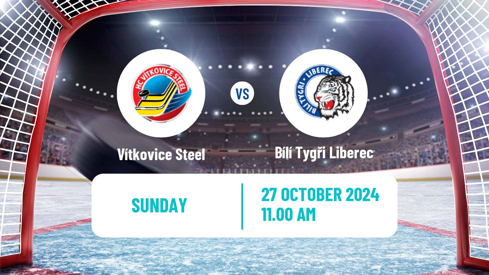 Hockey Czech Extraliga Vítkovice Steel - Bílí Tygři Liberec