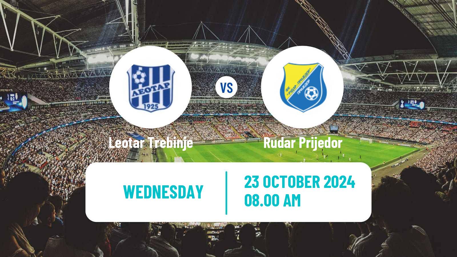 Soccer Bosnian Prva Liga RS Leotar Trebinje - Rudar Prijedor