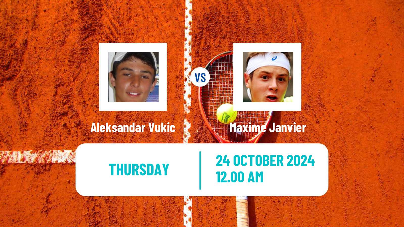 Tennis Taipei 2 Challenger Men Aleksandar Vukic - Maxime Janvier