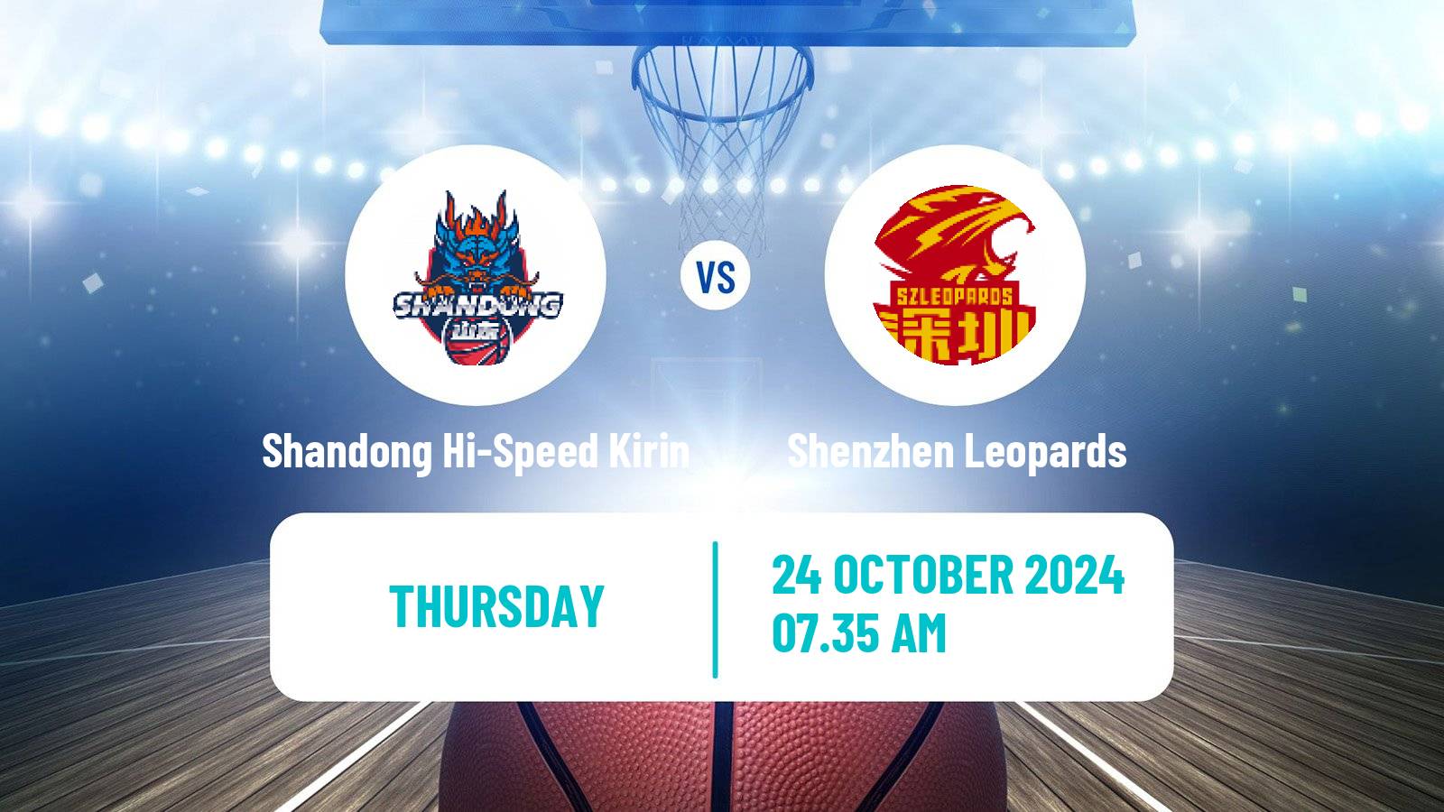 Basketball CBA Shandong Hi-Speed Kirin - Shenzhen Leopards