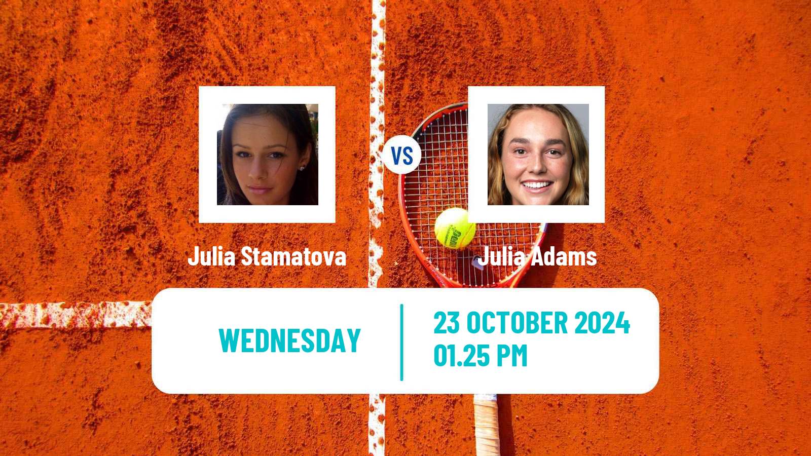 Tennis ITF W15 Monastir 41 Women Julia Stamatova - Julia Adams