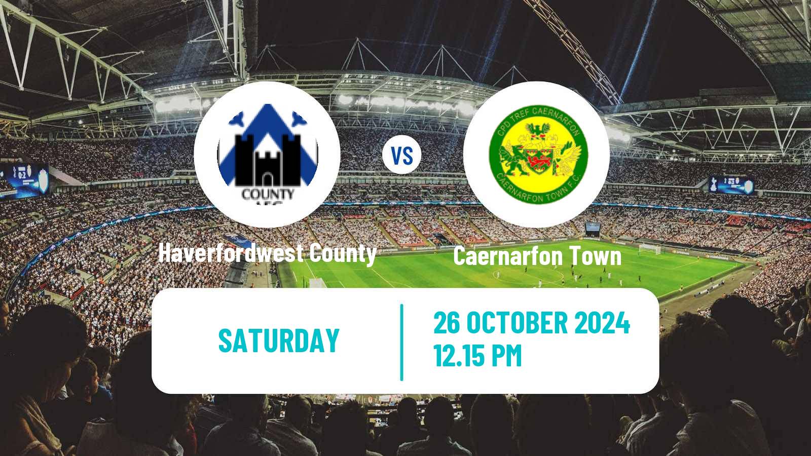 Soccer Welsh Cymru Premier Haverfordwest County - Caernarfon Town