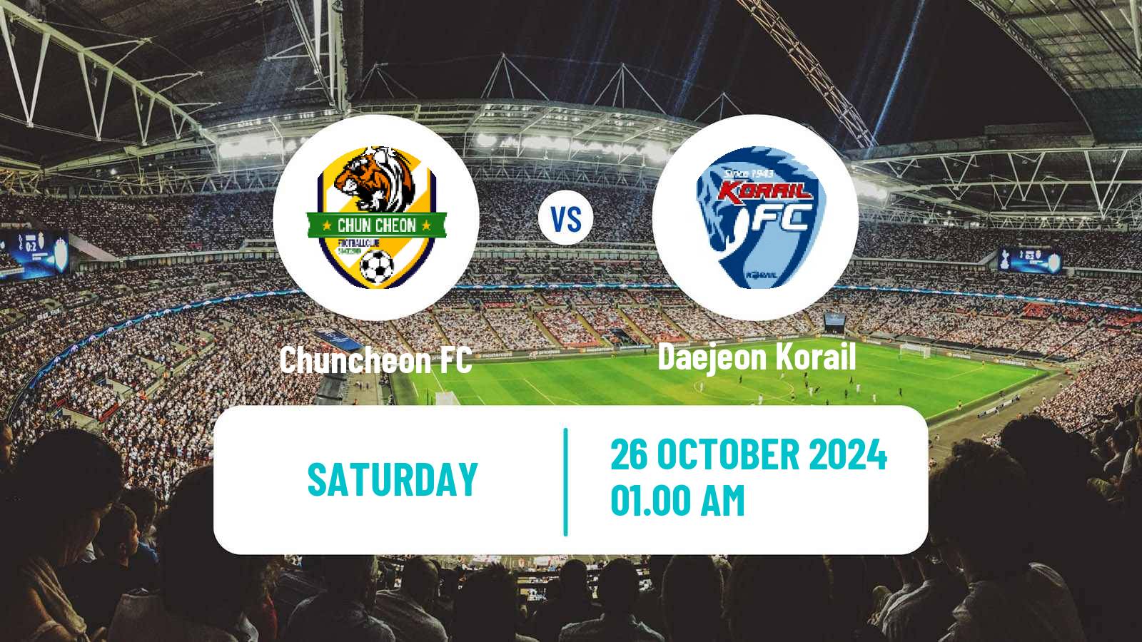 Soccer South Korean K3 League Chuncheon - Daejeon Korail