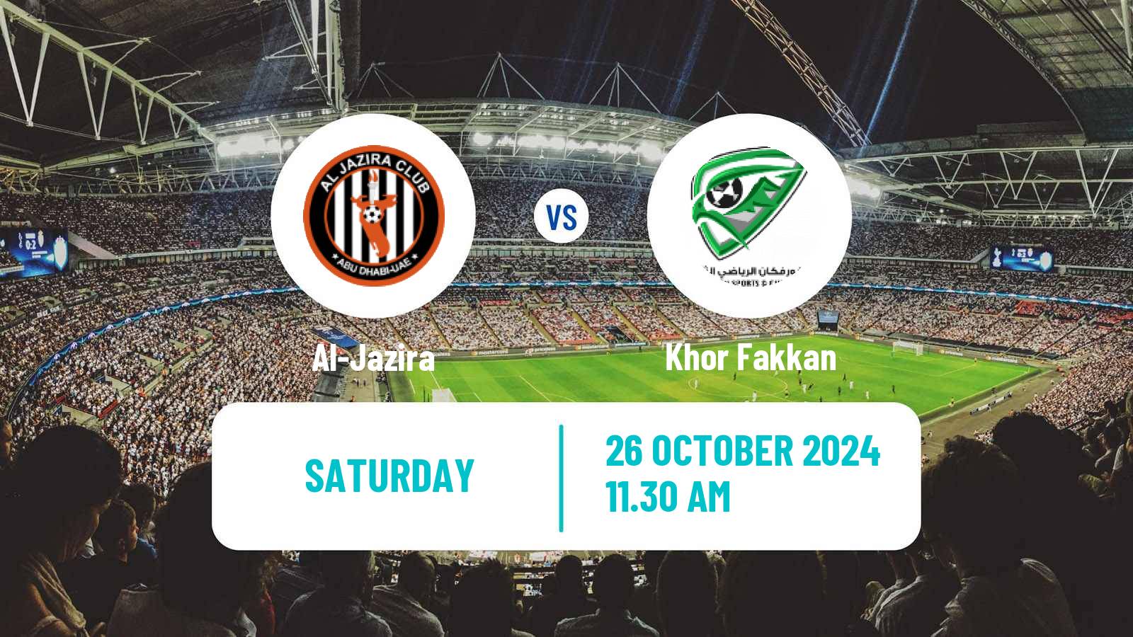 Soccer UAE Football League Al-Jazira - Khor Fakkan