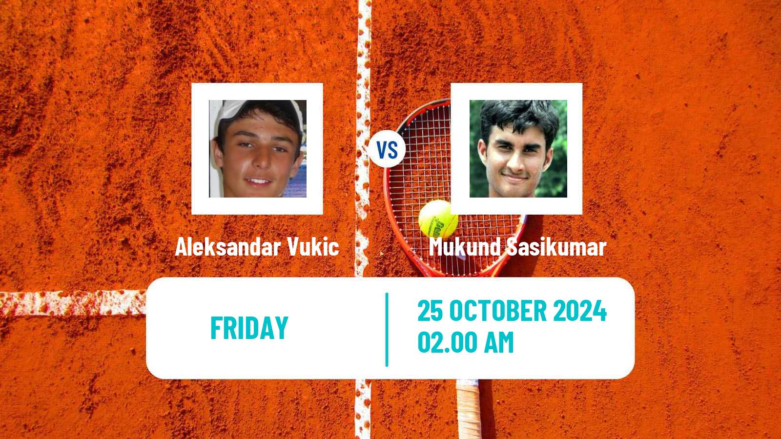 Tennis Taipei 2 Challenger Men Aleksandar Vukic - Mukund Sasikumar