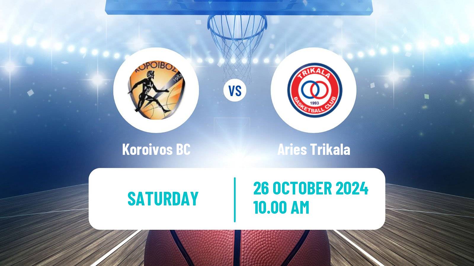 Basketball Greek Elite League Basketball Koroivos - Aries Trikala