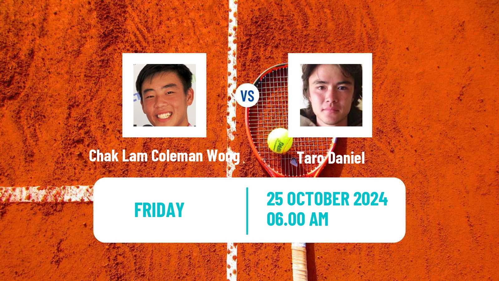 Tennis Taipei 2 Challenger Men Chak Lam Coleman Wong - Taro Daniel