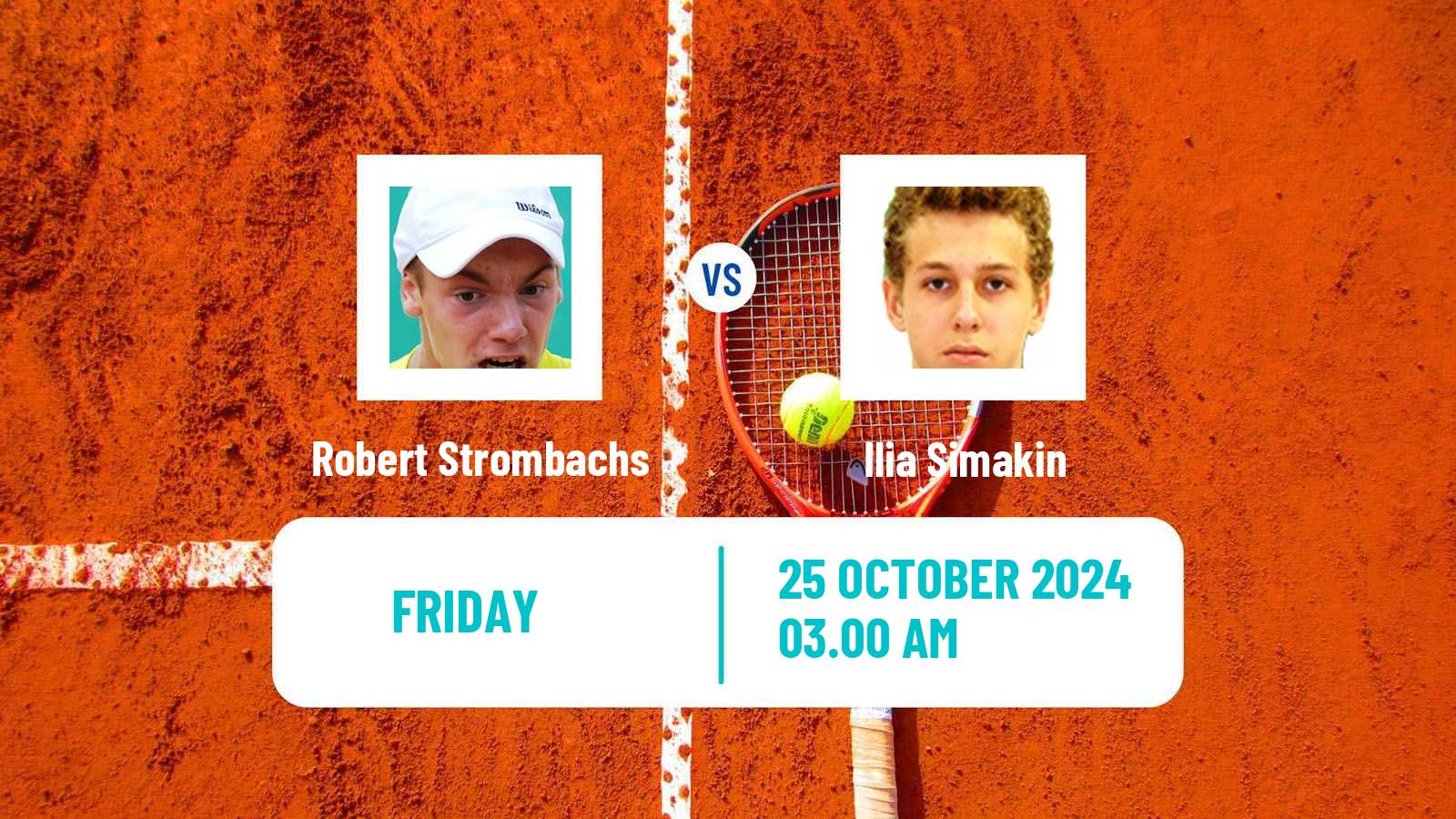 Tennis ITF M25 Sharm Elsheikh 4 Men Robert Strombachs - Ilia Simakin